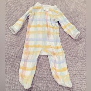 Burt’s Bees Baby Pastel Plaid Footie Pajamas Sleeper 100% Organic Cotton 0-3M